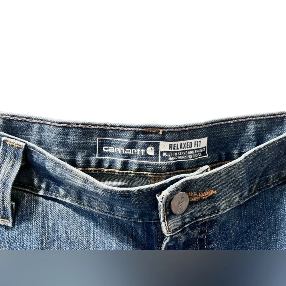 Carhartt Relaxed Fit Medium Wash Denim Jeans Size 36x32 Pants Pockets Casual